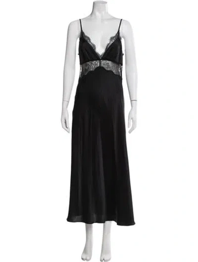 Pre-owned Cami Nyc Silk Long Dress In Black