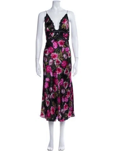 Pre-owned Cami Nyc Silk Long Dress In Black