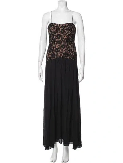 Pre-owned Cami Nyc Silk Long Dress In Black