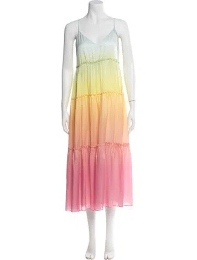 Pre-owned Cami Nyc Silk Long Dress In Blue
