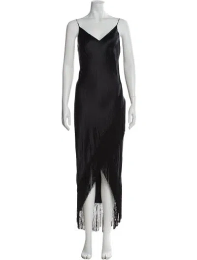 Pre-owned Cami Nyc Silk Long Dress In Gray