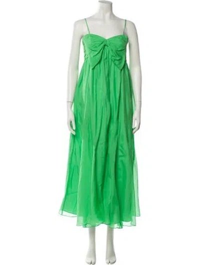 Pre-owned Cami Nyc Silk Long Dress In Green