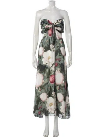 Pre-owned Cami Nyc Silk Long Dress In Green