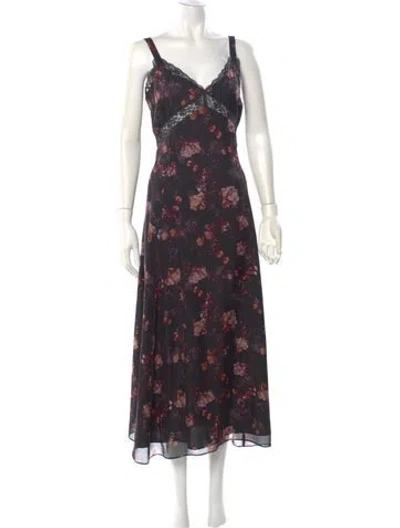 Pre-owned Cami Nyc Silk Long Dress In Multi