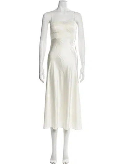 Pre-owned Cami Nyc Silk Long Dress In Neutral