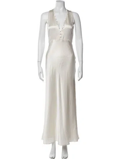 Pre-owned Cami Nyc Silk Long Dress In Neutral