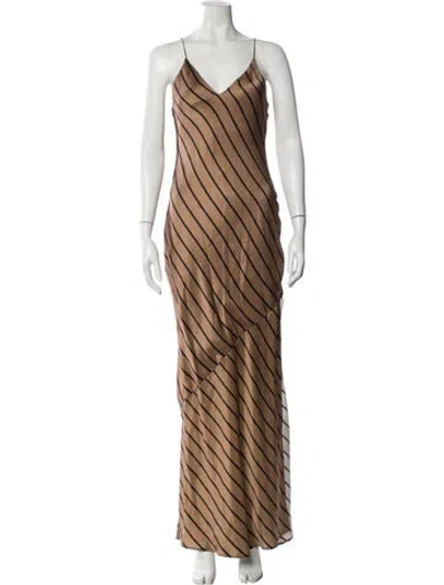 Pre-owned Cami Nyc Silk Long Dress In Neutral