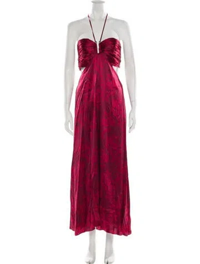 Pre-owned Cami Nyc Silk Long Dress In Pink