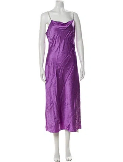 Pre-owned Cami Nyc Silk Long Dress In Purple