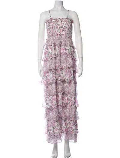 Pre-owned Cami Nyc Silk Long Dress In Purple