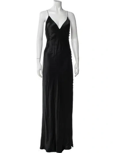 Pre-owned Cami Nyc Silk Long Dress W/ Tags In Black