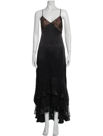 Pre-owned Cami Nyc Silk Long Dress W/ Tags In Black