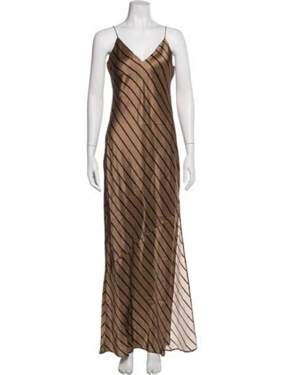 Pre-owned Cami Nyc Silk Long Dress W/ Tags In Brown