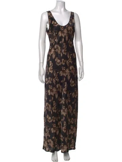 Pre-owned Cami Nyc Silk Long Dress W/ Tags In Brown