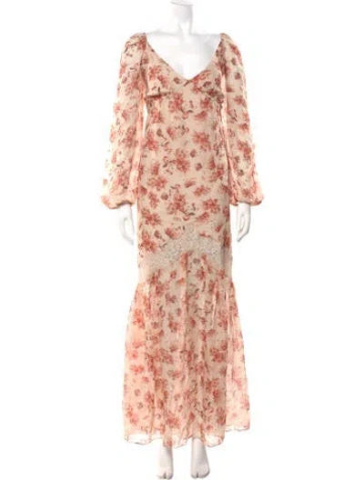 Pre-owned Cami Nyc Silk Long Dress W/ Tags In Neutral