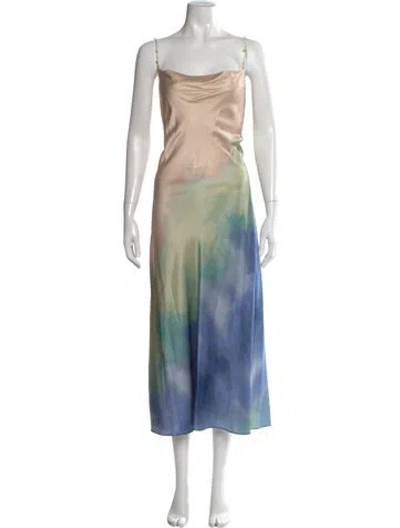 Pre-owned Cami Nyc Silk Long Dress W/ Tags In Neutral