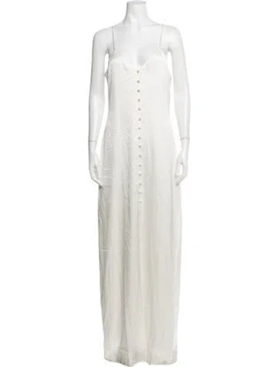 Pre-owned Cami Nyc Silk Long Dress W/ Tags In Neutrals