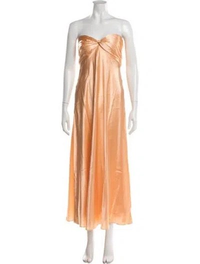 Pre-owned Cami Nyc Silk Long Dress W/ Tags In Orange