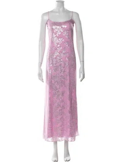 Pre-owned Cami Nyc Silk Long Dress W/ Tags In Purple
