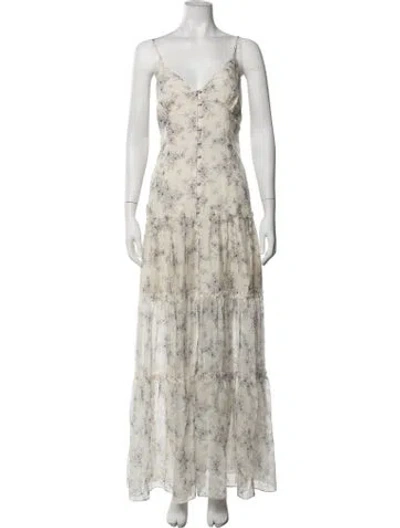 Pre-owned Cami Nyc Silk Long Dress In White