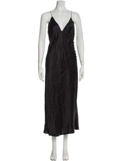 Pre-owned Cami Nyc Silk Midi Length Dress In Black