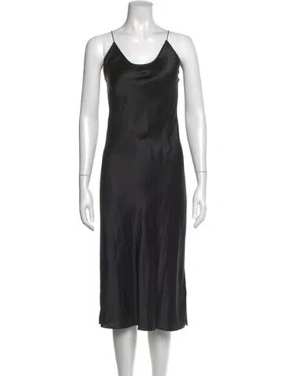 Pre-owned Cami Nyc Silk Midi Length Dress In Black