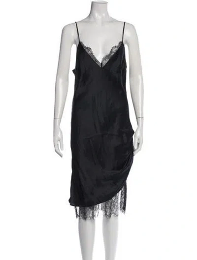 Pre-owned Cami Nyc Silk Midi Length Dress In Black