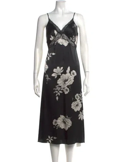 Pre-owned Cami Nyc Silk Midi Length Dress In Black