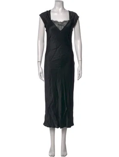 Pre-owned Cami Nyc Silk Midi Length Dress In Black