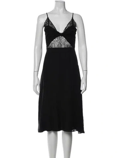 Pre-owned Cami Nyc Silk Midi Length Dress In Black