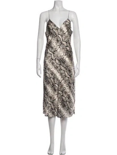 Pre-owned Cami Nyc Silk Midi Length Dress In Black