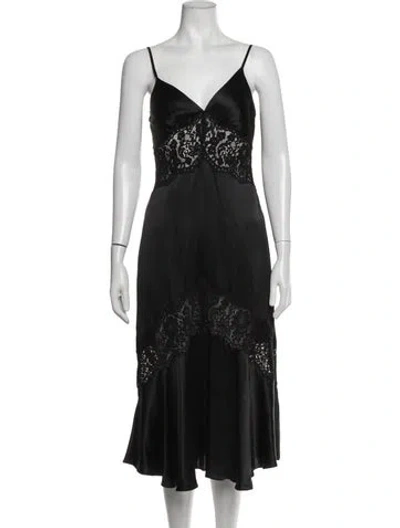 Pre-owned Cami Nyc Silk Midi Length Dress In Black
