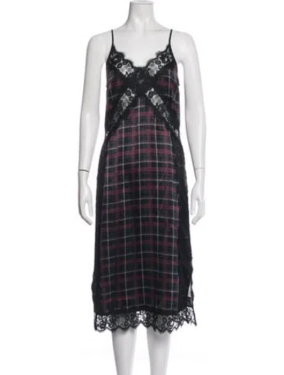 Pre-owned Cami Nyc Silk Midi Length Dress In Black