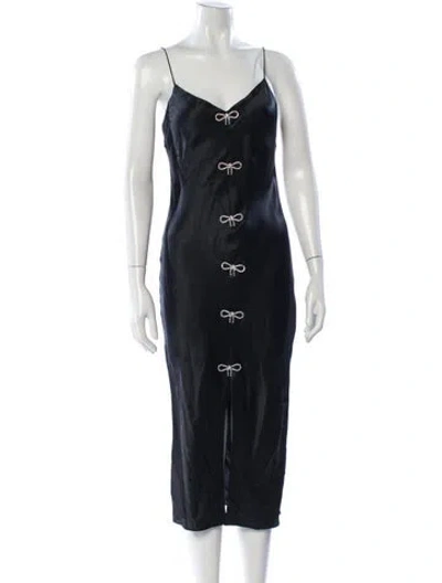 Pre-owned Cami Nyc Silk Midi Length Dress In Blue