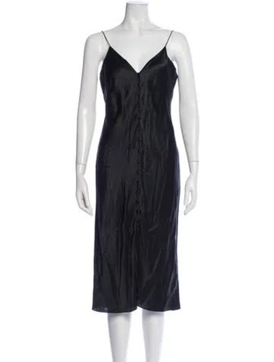 Pre-owned Cami Nyc Silk Midi Length Dress In Blue