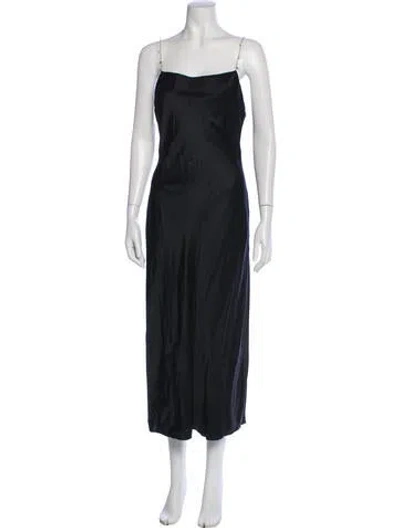 Pre-owned Cami Nyc Silk Midi Length Dress In Gray