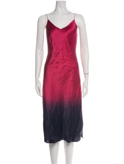 Pre-owned Cami Nyc Silk Midi Length Dress In Multi