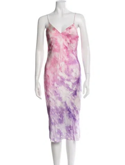 Pre-owned Cami Nyc Silk Midi Length Dress In Multi