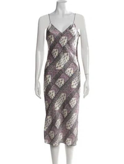 Pre-owned Cami Nyc Silk Midi Length Dress In Multicolor