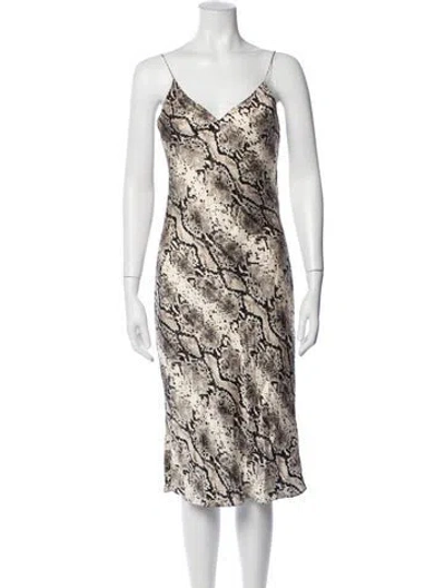 Pre-owned Cami Nyc Silk Midi Length Dress In Multicolor