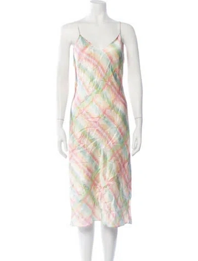 Pre-owned Cami Nyc Silk Midi Length Dress In Multicolor