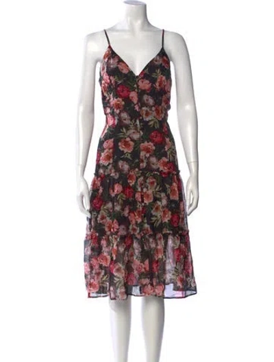 Pre-owned Cami Nyc Silk Midi Length Dress In Multicolor