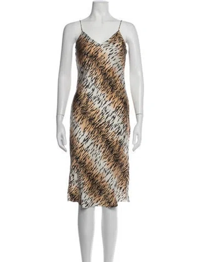 Pre-owned Cami Nyc Silk Midi Length Dress In Multicolor