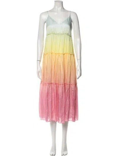 Pre-owned Cami Nyc Silk Midi Length Dress In Orange