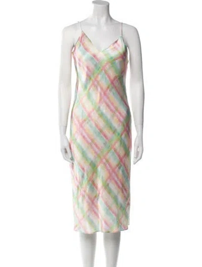 Pre-owned Cami Nyc Silk Midi Length Dress In Pink