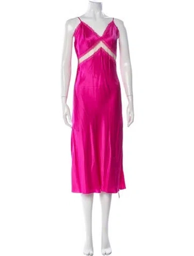 Pre-owned Cami Nyc Silk Midi Length Dress In Pink