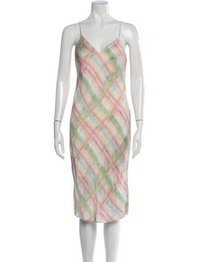 Pre-owned Cami Nyc Silk Midi Length Dress In Pink