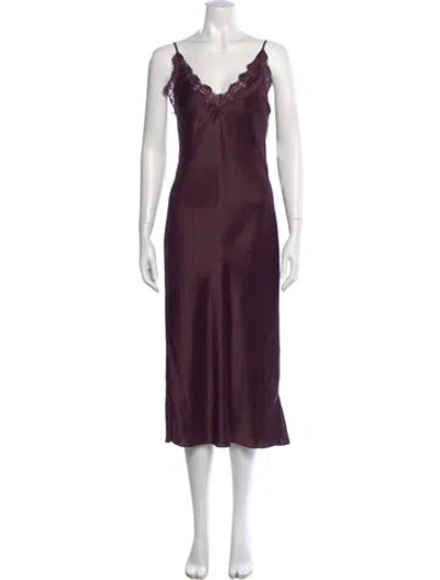 Pre-owned Cami Nyc Silk Midi Length Dress In Purple