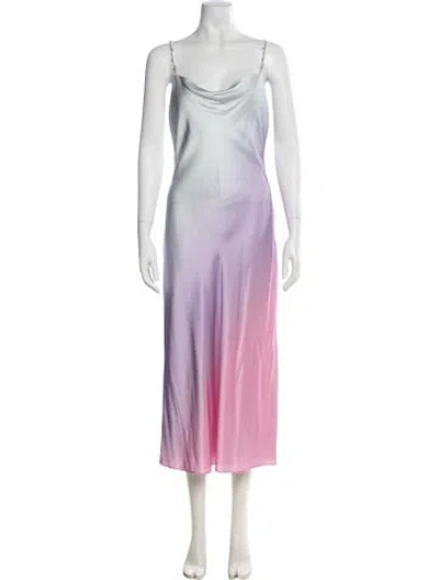 Pre-owned Cami Nyc Silk Midi Length Dress In Purple