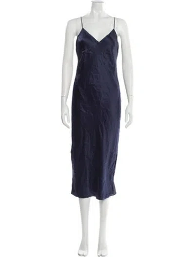Pre-owned Cami Nyc Silk Midi Length Dress W/ Tags In Blue